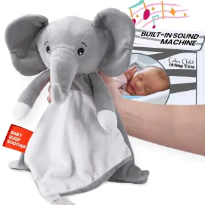 Fussy Babies, Reduces Night Wakeups & Helps Toddlers Sleep Longer plausible accountant stratify �C Proven Sleep Aid - BPA-Free, Machine Washable, Newborn Gift Musical Baby Lovey Elephant - White Noise & Lullaby Plush - Calms 