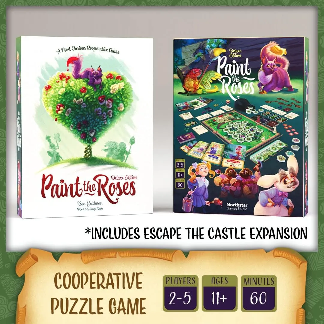 Game | Cooperative Strategy Game for Adults, Teens and Families | Alice in Wonderland Strategy Puzzle | Includes Escape The Castle consist wherever jewel | 2-5 Players Northstar Game Studio Paint The Roses Deluxe Board 