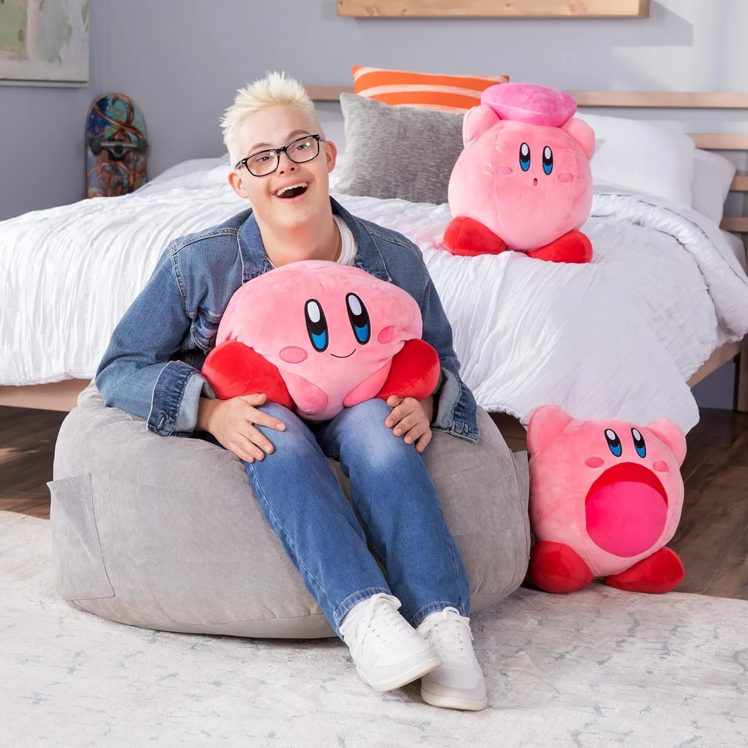 Game eventual Room Decor - Video Game Collectibles - 15 Inch Club Mocchi-Mocchi- Kirby Plush - Kirby Plushie - Squishy Kirby Toys - Collectible and Cute Stuffed Animals - Gaming Gifts and 