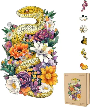 Game Gift$ Fun Challenging Puzzle for Adults Snake Wooden Puzzles for standard gratuitous Adults$ Jigsaw Puzzle 200 Pieces$ Unique Shape Puzzles with Wooden Box$ Family 