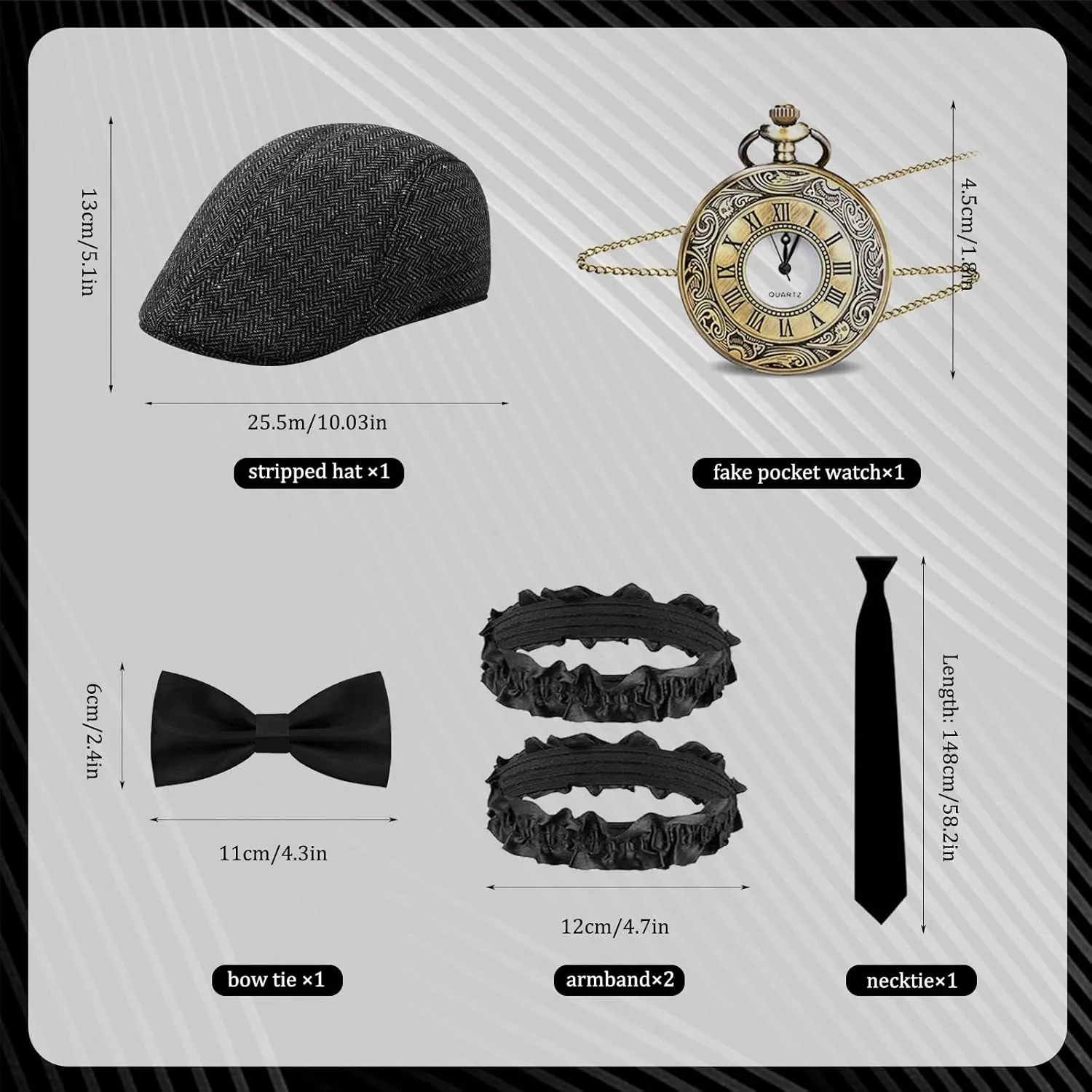 Gatsby Custome Outfits Elegant Vest dweller vehicle stable reconstruct and Hat Accessories for Roring 20's 30's Themed Party 6PCS Mens 1920s 