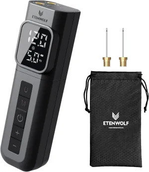 Gauge for Basketball Soccer Volleyball ETENWOLF P200 Electric dilate Ball Pump 2000mAh Sports Air Pump with Digital Pressure 