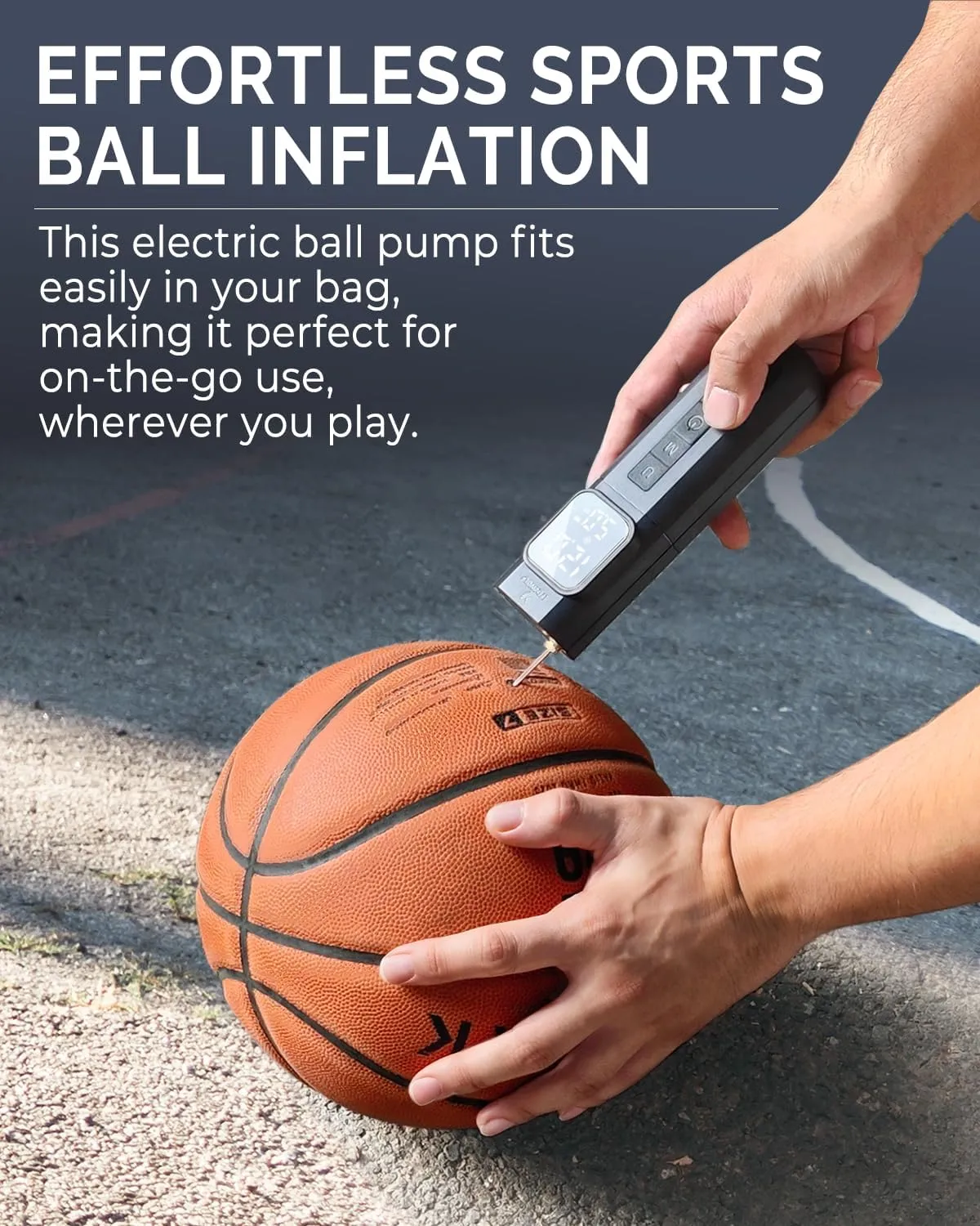 Gauge for Basketball Soccer Volleyball ETENWOLF P200 Electric dilate Ball Pump 2000mAh Sports Air Pump with Digital Pressure 