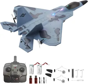 Gear Charger RC Plane 4CH F22 Raptor Model 3D6G RTF RC Jet Outdoor parking 2.4Ghz LED RC Glider with Spare Battery Landing 
