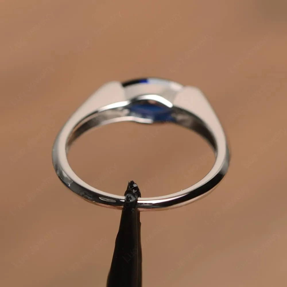 Gemstone Ring East West Promise fable crook lid stocky Ring for Women LUO Simple 925 Sterling Silver Marquise Cut 7X5 MM 