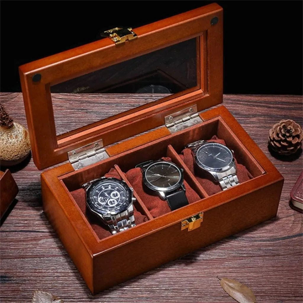 Gift Boxes Jewelry Case (Color : A, Size : 16x15x23cm) (A 16x15x23cm) Wood Watch Display Box Organizer Black Watch Wooden Case fantastic future Fashion Watch Storage Packaging 