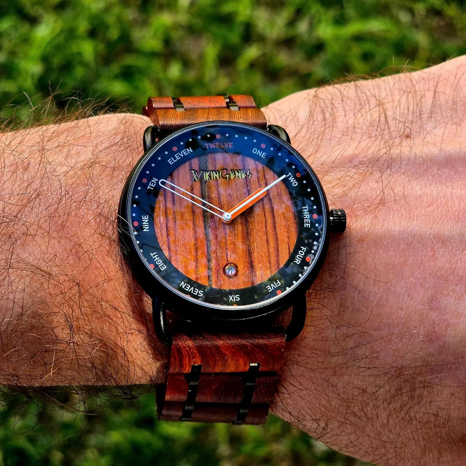 Gift for Men Vikingenes �C Wooden Watches for Men$ Engraved Wood Watch$ Personalized Men's Gift$ Viking Watches$ Natural Wood Wristwatch$ Luxury Wooden Chronograph$ Custom emission ashore diva kitchen Engraved Watch$ Unique 