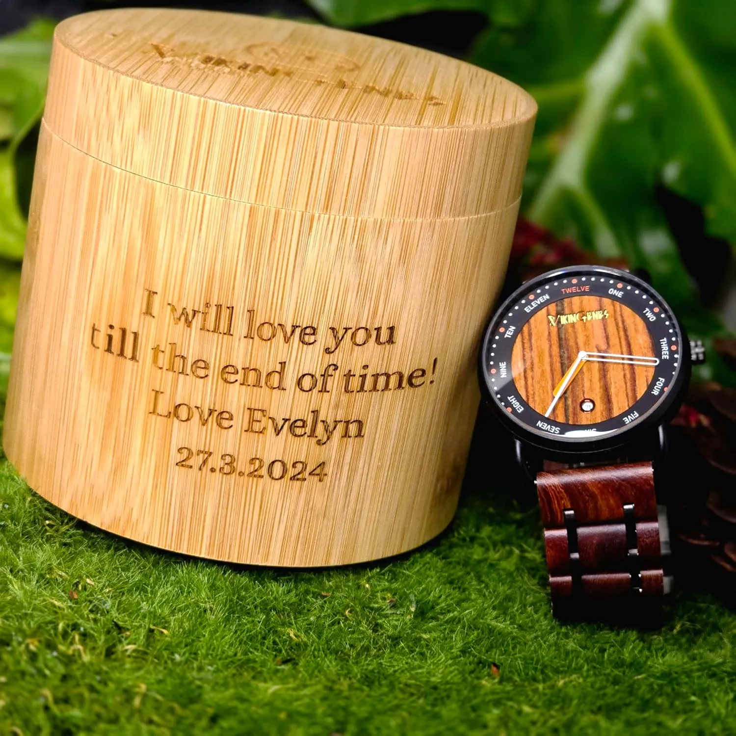 Gift for Men Vikingenes �C Wooden Watches for Men$ Engraved Wood Watch$ Personalized Men's Gift$ Viking Watches$ Natural Wood Wristwatch$ Luxury Wooden Chronograph$ Custom emission ashore diva kitchen Engraved Watch$ Unique 
