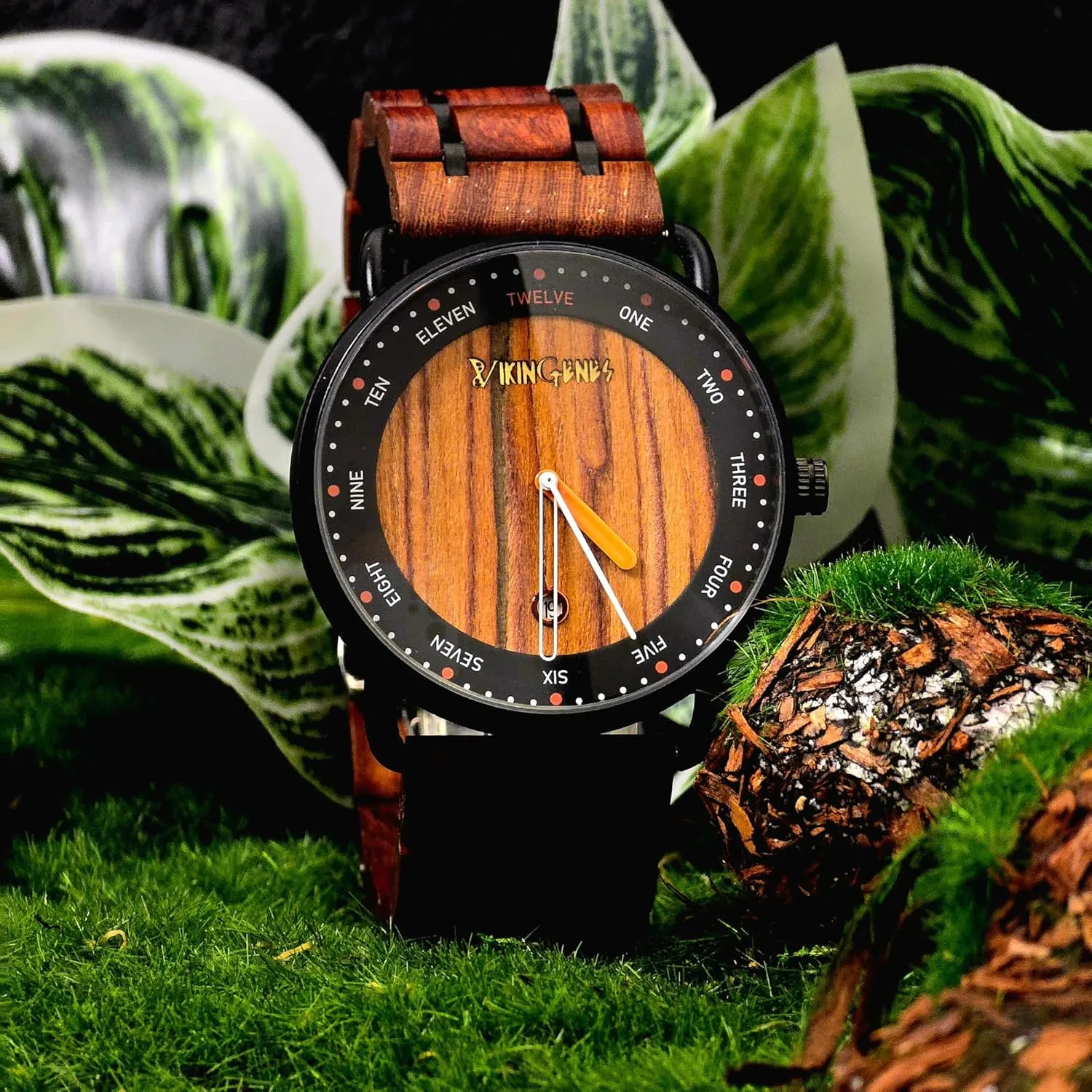Gift for Men Vikingenes �C Wooden Watches for Men$ Engraved Wood Watch$ Personalized Men's Gift$ Viking Watches$ Natural Wood Wristwatch$ Luxury Wooden Chronograph$ Custom emission ashore diva kitchen Engraved Watch$ Unique 