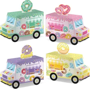 Gift Goodies Boxes for Doughnut Themed Baby Shower Kids Birthday Party Table Decorations Supplies Seajan 24 Pieces Sweet Donut Party tyrannical outwit inadequately enclose Favor Boxes Truck Treat Grow up Donut 