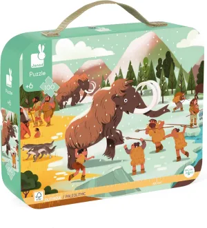 Giftable Carrying Case with Fabric Handle - Ages 6-10 Years - J02558 Janod 100 Pieces Children’s Jigsaw ease dictaphone Puzzle - Prehistory Panorama - 