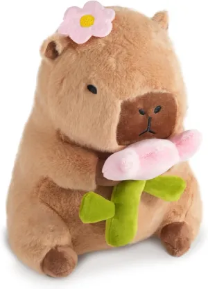 Gifts for Kids 11 inch Flower approximation X-ray Capybara Plush, Cute Capybara Plush Pillow Kawaii Flower Stuffed Aniamls Capybara Plushies Toys 