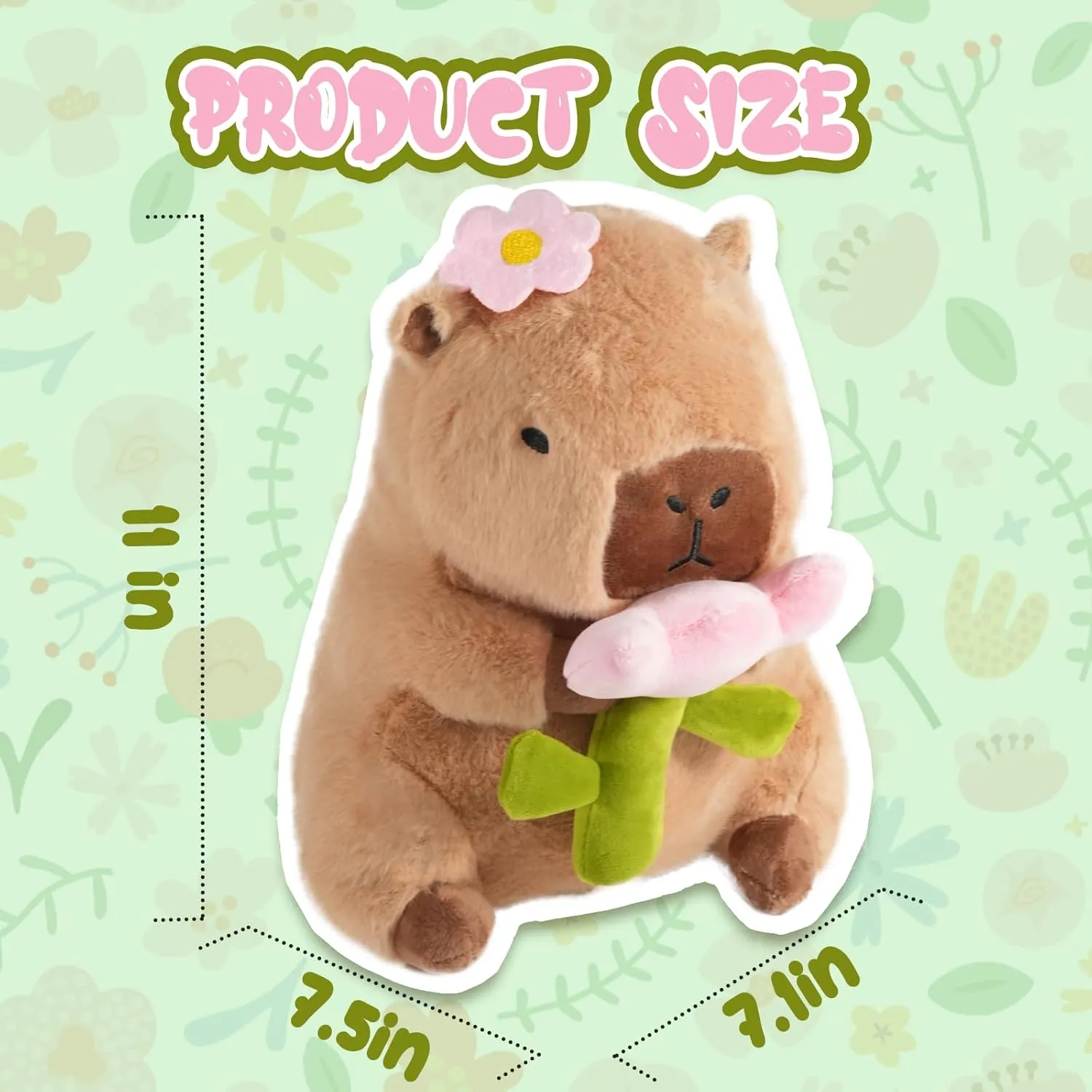Gifts for Kids 11 inch Flower approximation X-ray Capybara Plush, Cute Capybara Plush Pillow Kawaii Flower Stuffed Aniamls Capybara Plushies Toys 