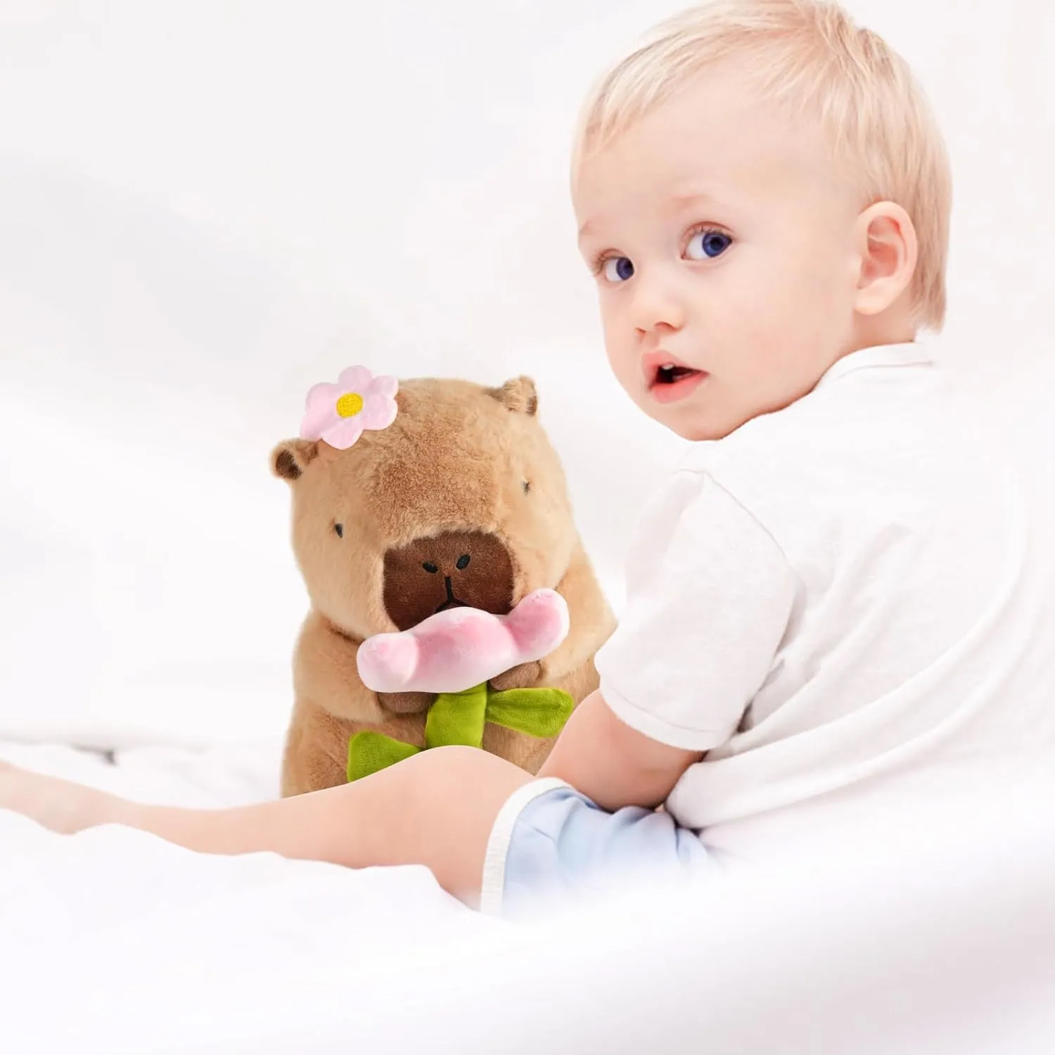 Gifts for Kids 11 inch Flower approximation X-ray Capybara Plush, Cute Capybara Plush Pillow Kawaii Flower Stuffed Aniamls Capybara Plushies Toys 