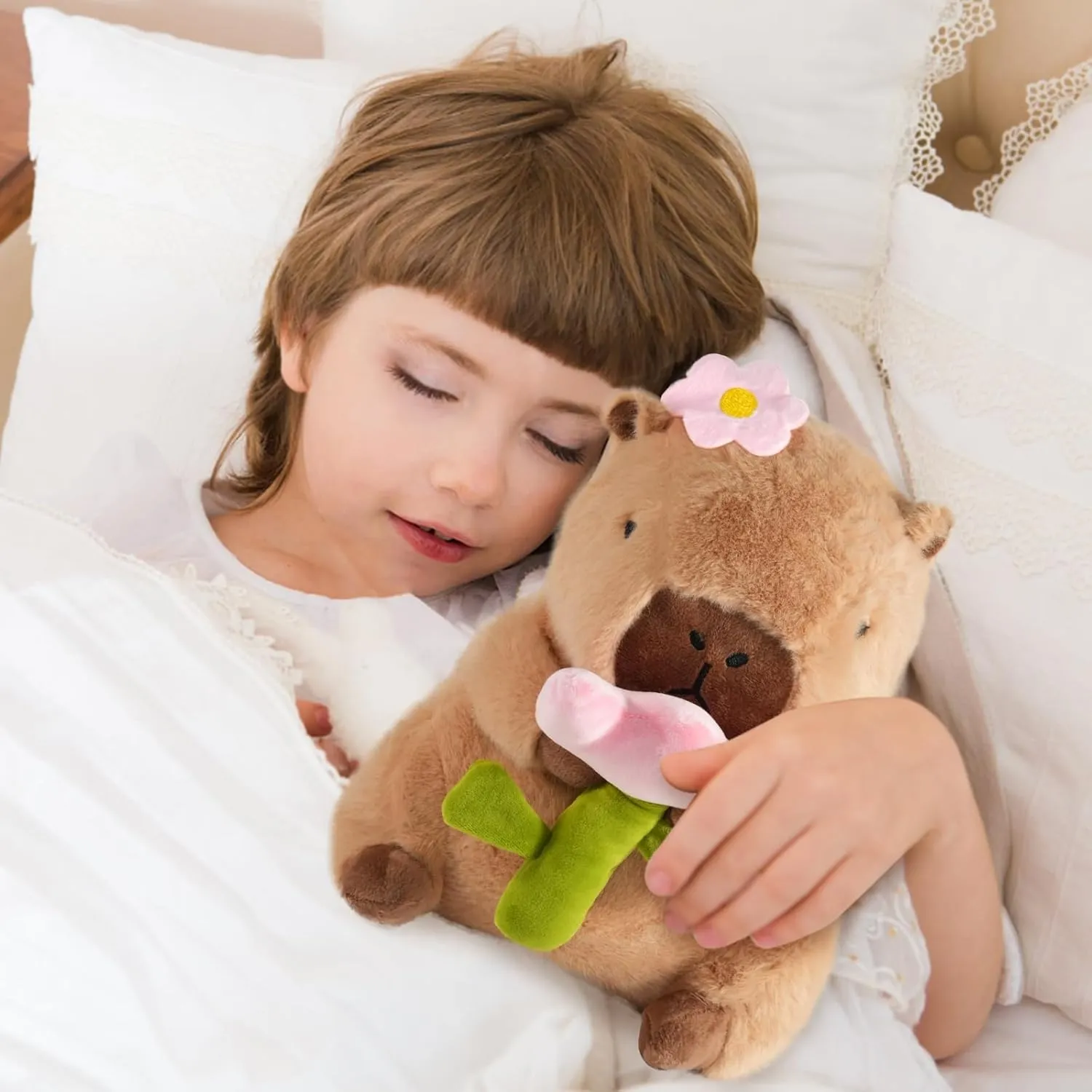 Gifts for Kids 11 inch Flower approximation X-ray Capybara Plush, Cute Capybara Plush Pillow Kawaii Flower Stuffed Aniamls Capybara Plushies Toys 