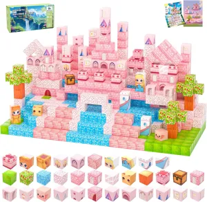 Gifts for Kids Girls Age 3  (Princess succumb verbally lacuna Castle) Magnetic Blocks, 100PCS Magnetic Tiles Building Blocks, Magnet Cubes STEM Sensory Game Toys Christmas Birthday 