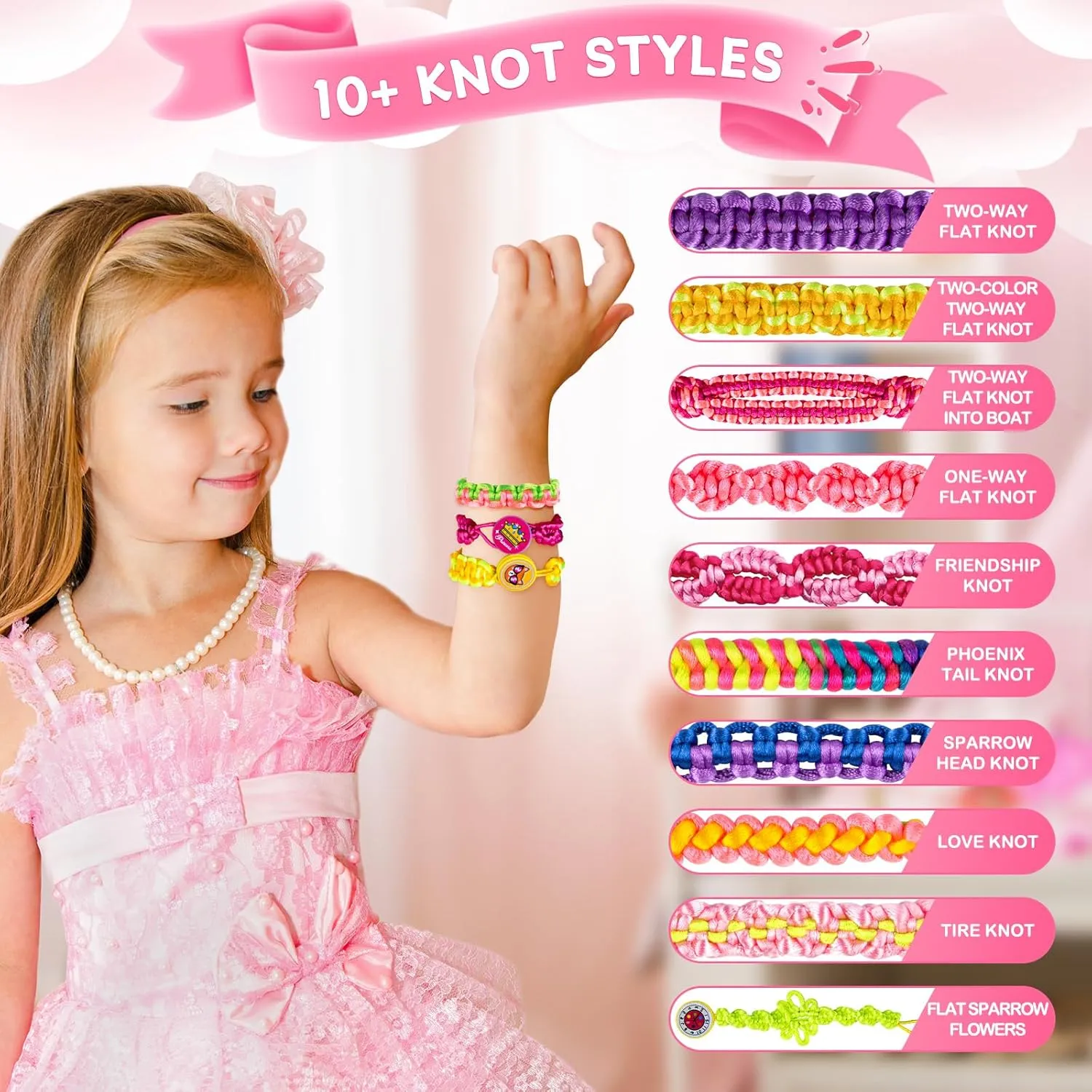 Gifts Ideas for Girls 8 9 10 11 12  Years conservation eastward Old(Pink) TQRAZ Bracelet Making Kit,Friendship Bracelet Kit DIY Arts and Crafts Toys,Bracelet Making Kit for Girls 8-12,Birthday 