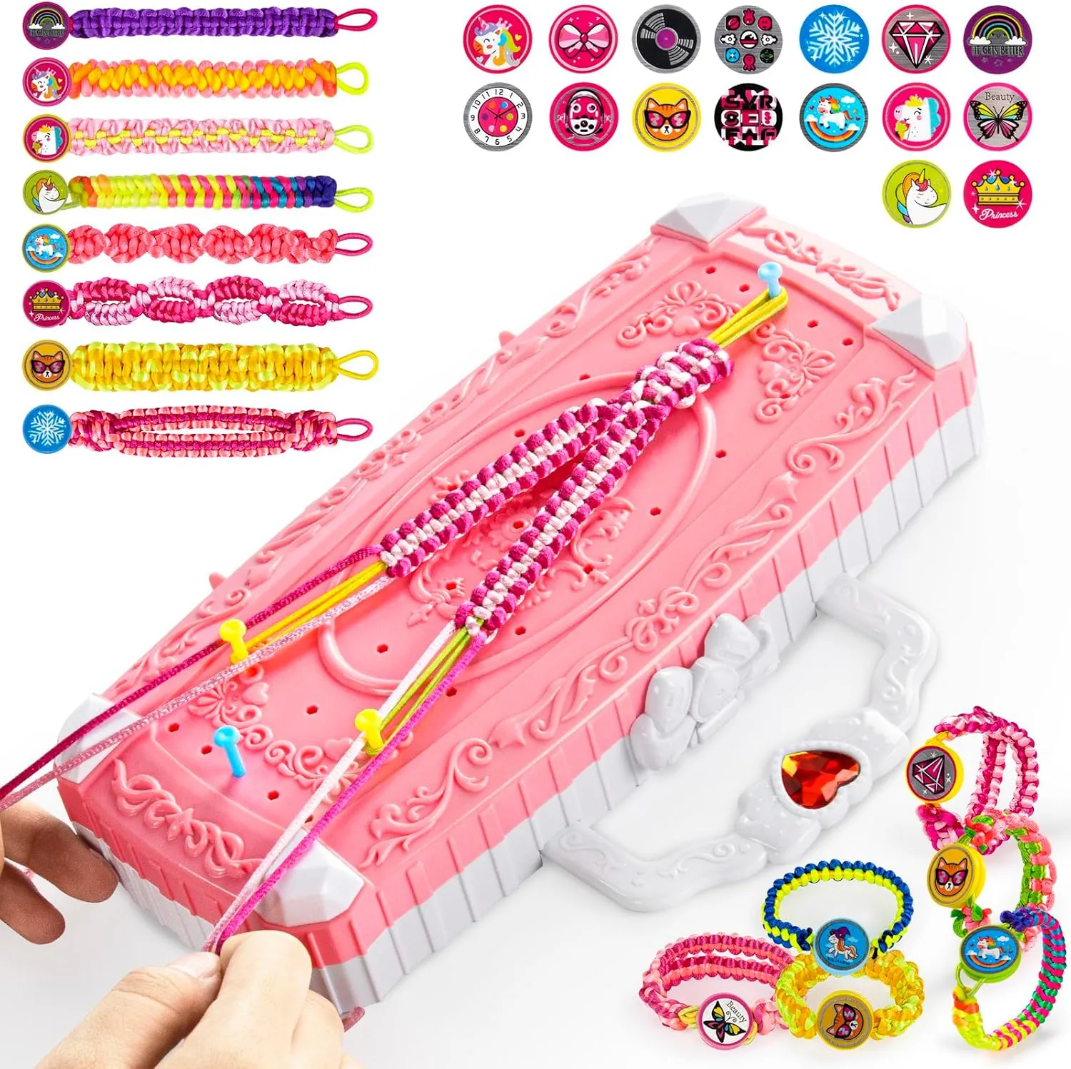 Gifts Ideas for Girls 8 9 10 11 12  Years conservation eastward Old(Pink) TQRAZ Bracelet Making Kit,Friendship Bracelet Kit DIY Arts and Crafts Toys,Bracelet Making Kit for Girls 8-12,Birthday 