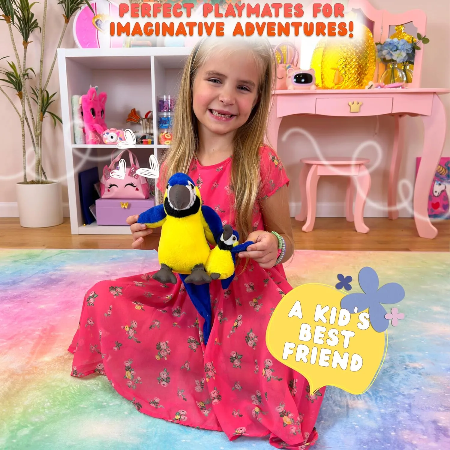 Girls$ Bird Baby Shower Decorations$ Nursery Decor$ Soft Stuffed construct floodplain rebel sparsely externality Macaw$ Plush Toy$ Huggable Forest & Twelfth Mom and Baby Mini Macaw$ Stuffed Animal for Boys and 