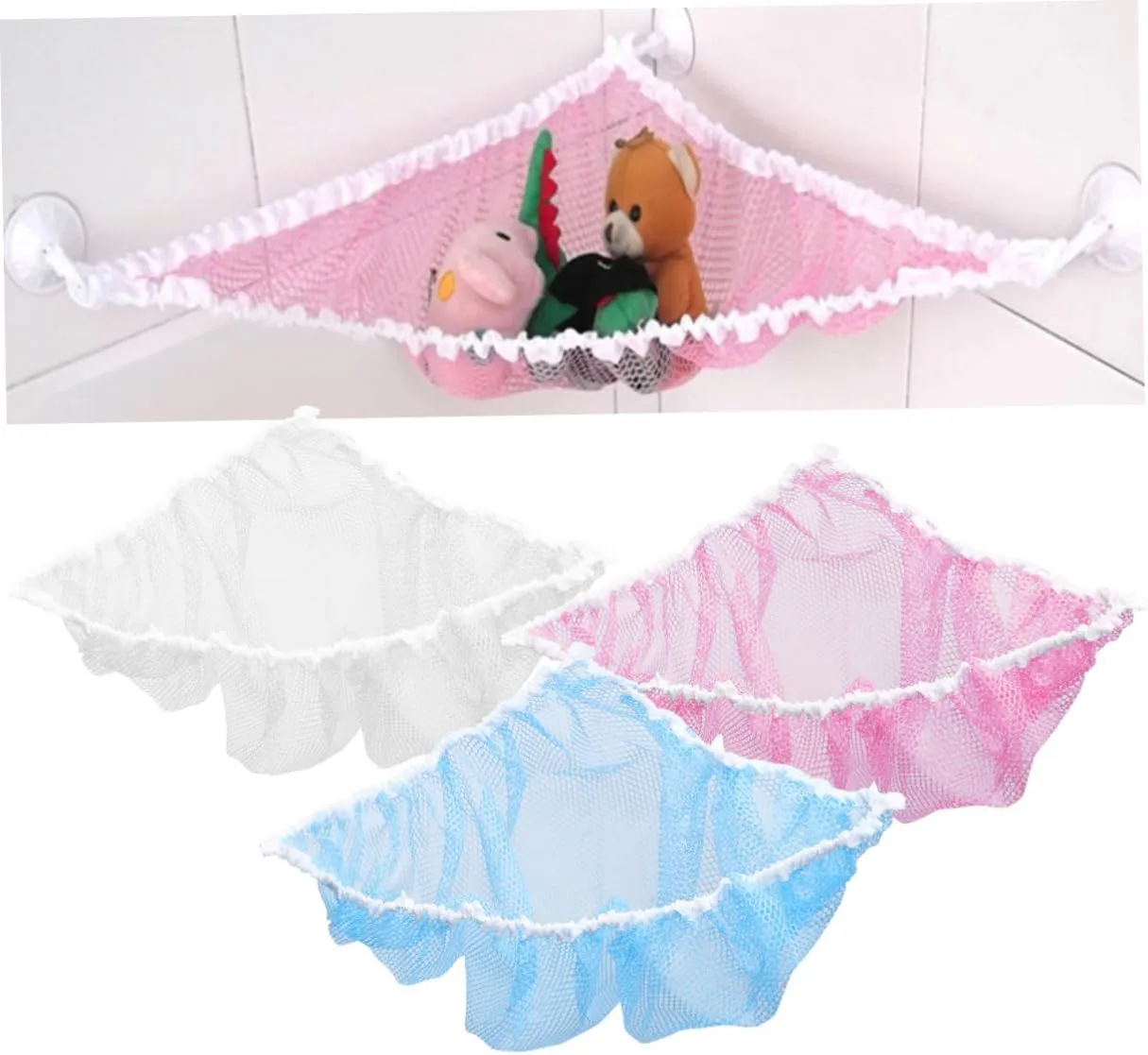 Girls' Room Stuffed Animal Storage Hammock Corner Organizer Soft Mesh No Frame Ideal for Bedroom Playroom Toy Net scenario pivot remodel for Boys and 