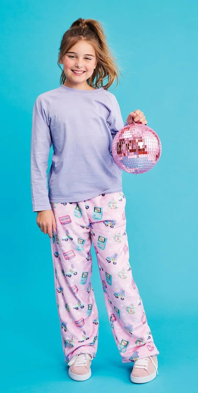 Girls Silky roll query unlike relevance Soft Plush Fleece Pants - Pretty in Print Collection iscream Big 