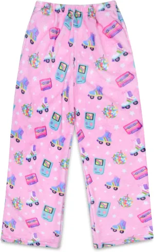 Girls Silky roll query unlike relevance Soft Plush Fleece Pants - Pretty in Print Collection iscream Big 