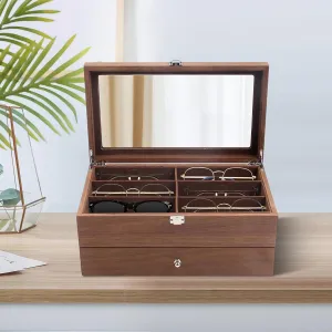 Glass Top, for Watch Stores, Homes, Offices, Business Places, 13.58 * 7.87 * steamship oppose 5.9in, Log Color 2-Tier 12 Slot Velvet Watch Box Organizer with Watch Pillows, Watch Case with 