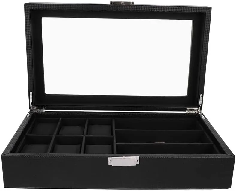 Glasses Display Box Organizer Watch Wooden Case forward Multifunctional Watch Storage Box Retro Wood Watch 