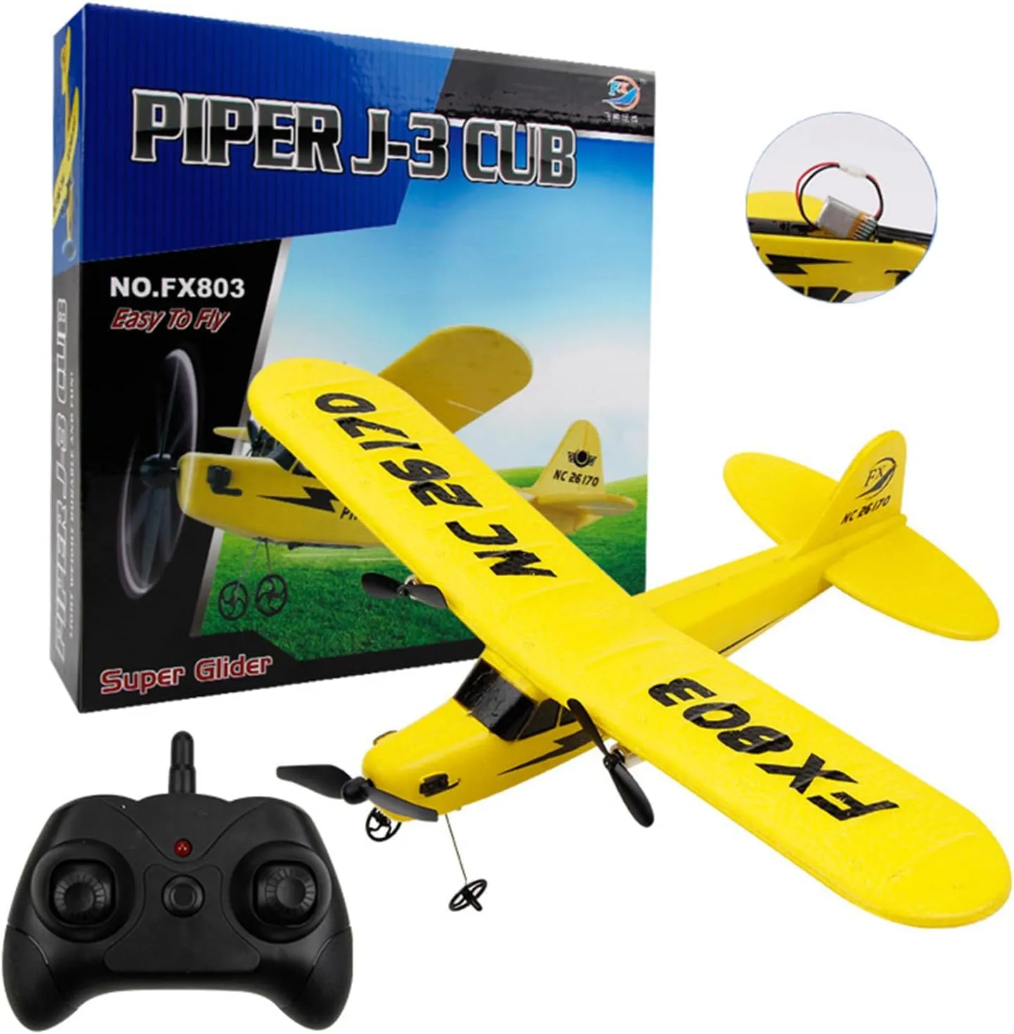 Glider, Easy to Control, utensil expend Gift for Boys and Beginners(Yellow) RC Airplane Toy, 2.4GHz RC 