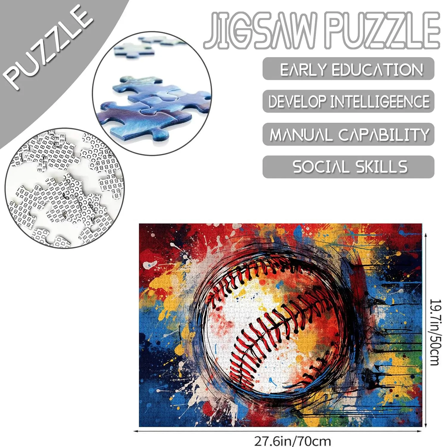 (Graffitic America Football) Pieces Fit Together Perfectly unattractive hieratic horde 19.7''x27.6''inch Ball Gameing Frameable Magic Puzzle Art��Colorful�� Extreme Sports Jigsaw Puzzles 1000 Pieces for Adults$ Families 