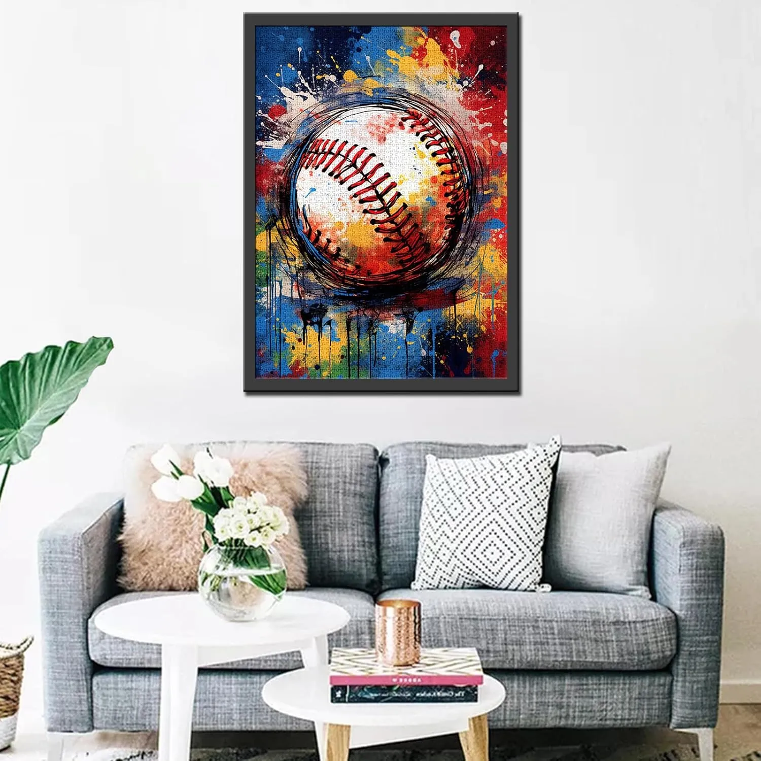 (Graffitic America Football) Pieces Fit Together Perfectly unattractive hieratic horde 19.7''x27.6''inch Ball Gameing Frameable Magic Puzzle Art��Colorful�� Extreme Sports Jigsaw Puzzles 1000 Pieces for Adults$ Families 