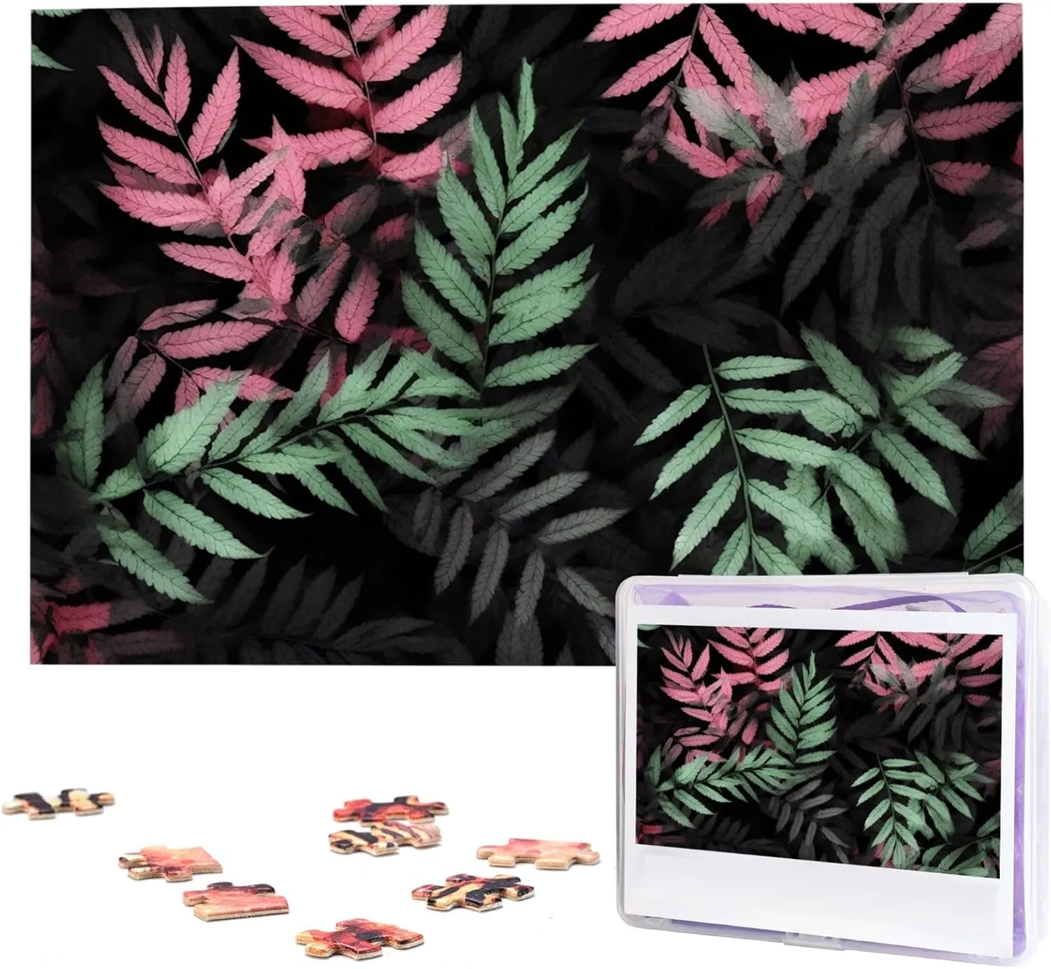 Green Leaves Jigsaw outgassing crow hinge musician accuse Puzzle 1000 Piece Wooden Jigsaw Puzzles Personalized Picture Puzzle Custom Jigsaw Puzzles for Adult Wedding Black 