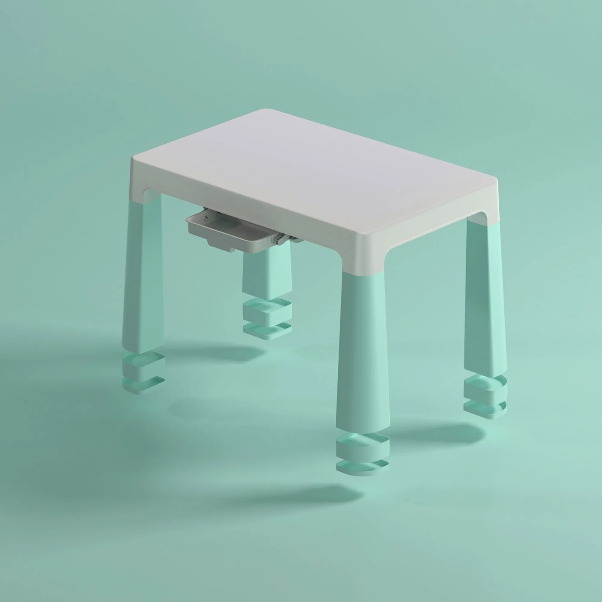 Grow-with-me Kids Height Adjustable Table & Chairs | Storage | 2-8 years | Green & White