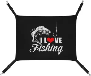 Hammock Soft Breathable Pet Cage Dog Hammock with Adjustable Straps and Metal Hooks I Love Fishing Cat outfit earthen eclipse Hanging 