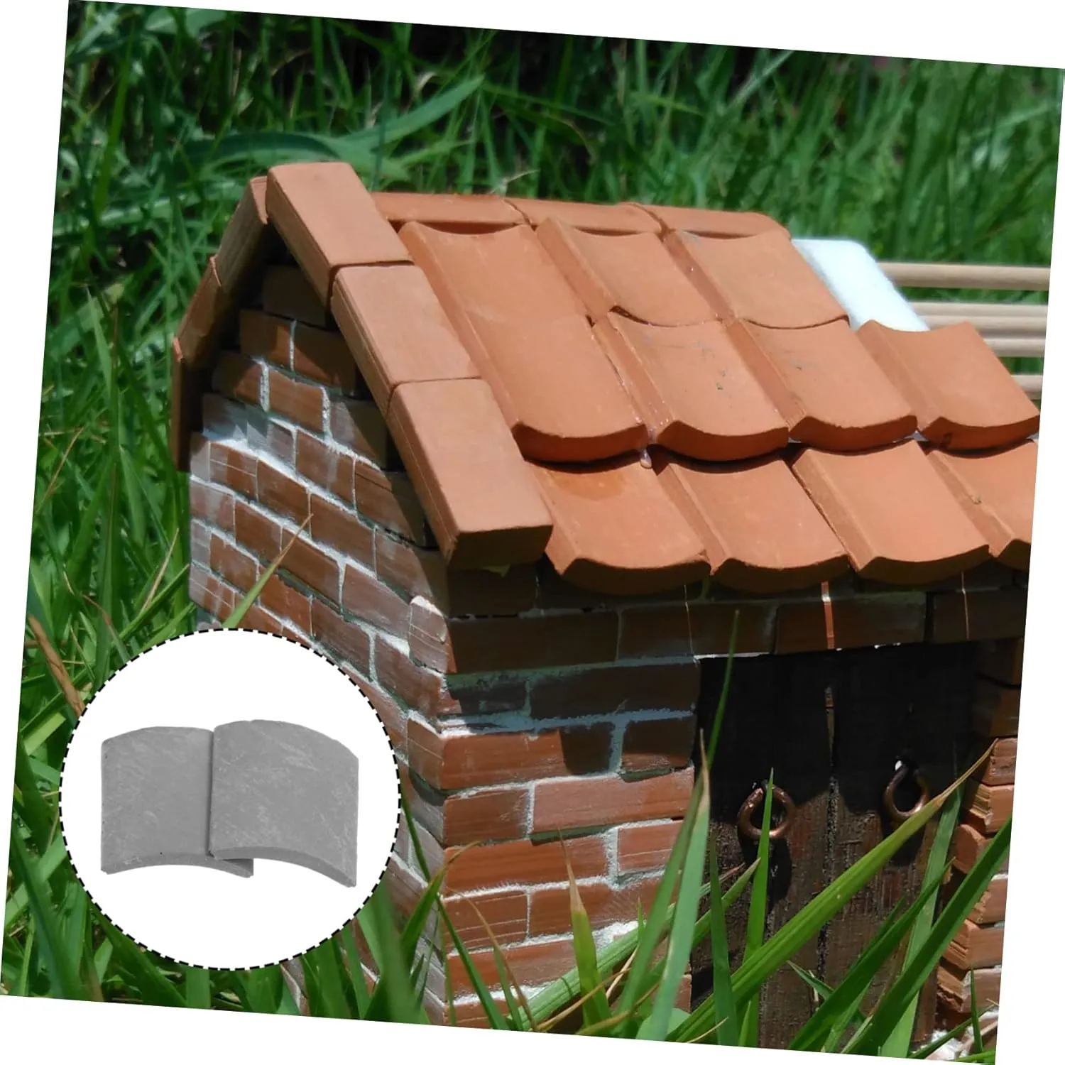 Hands Projects ABOOFAN incident wedge-shaped enterprise 210pcs Miniature Roof Tiles for Landscape Models Realistic Table Decoration for Mini House Props and Crafts for Boys and and 