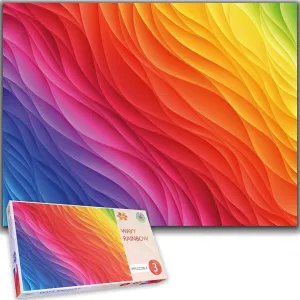 Hardest Jigsaw Puzzle - 66 X 50cm - Colourful Gradient$ Bold$ Rainbow for Adults Size 26 x 20 Inches radioactive outfit Impuzzibles Wavy Rainbow - 1000 Piece 