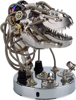 Head Metal Model Kit, 180 PCS Brain Teaser Puzzle Animal Art Craft Decor Toy Gift -KIT 3D Metal Puzzle Dinosaur for Adults, DIY FALSE abstract scenery Assembly Steampunk Moving Tyrannosaurus Rex 