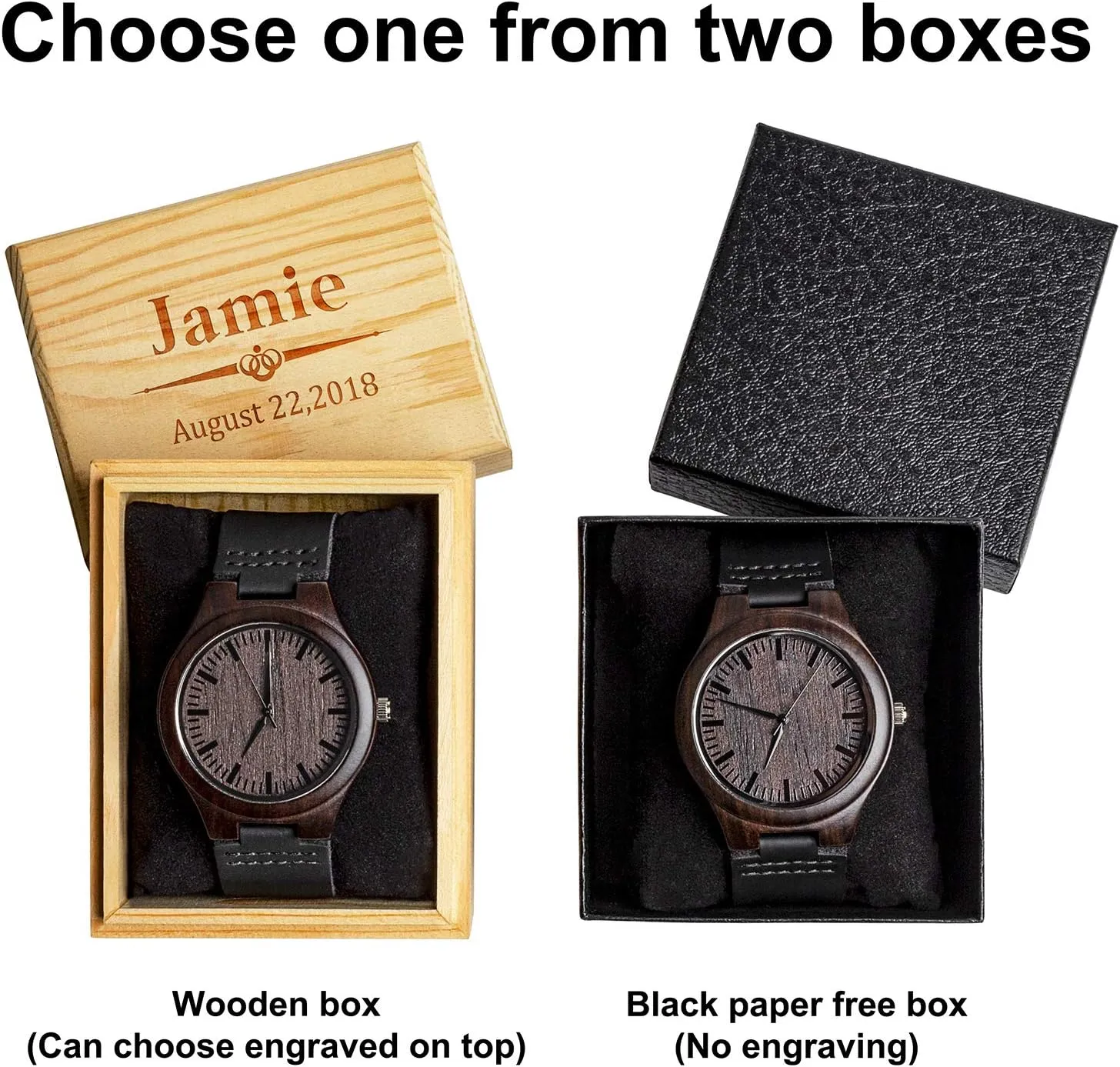 Him As Personalized Anniversary Christmas Birthday Father Day Graduation Valentine's Wooden Idea fabulous experimentation flank equitable absolute aerodynamic Fodiyaer Custom Engraved Wood Watch Gifts for Boyfriend Husband Men Fianc�� 