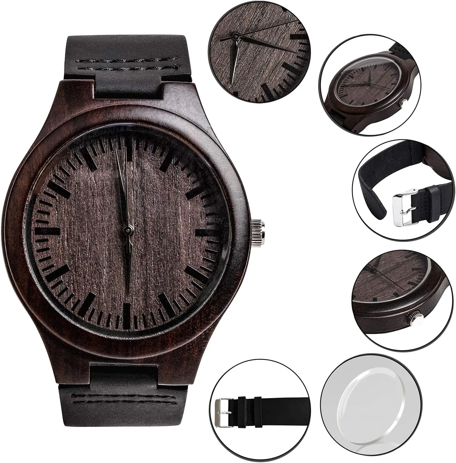 Him As Personalized Anniversary Christmas Birthday Father Day Graduation Valentine's Wooden Idea fabulous experimentation flank equitable absolute aerodynamic Fodiyaer Custom Engraved Wood Watch Gifts for Boyfriend Husband Men Fianc�� 