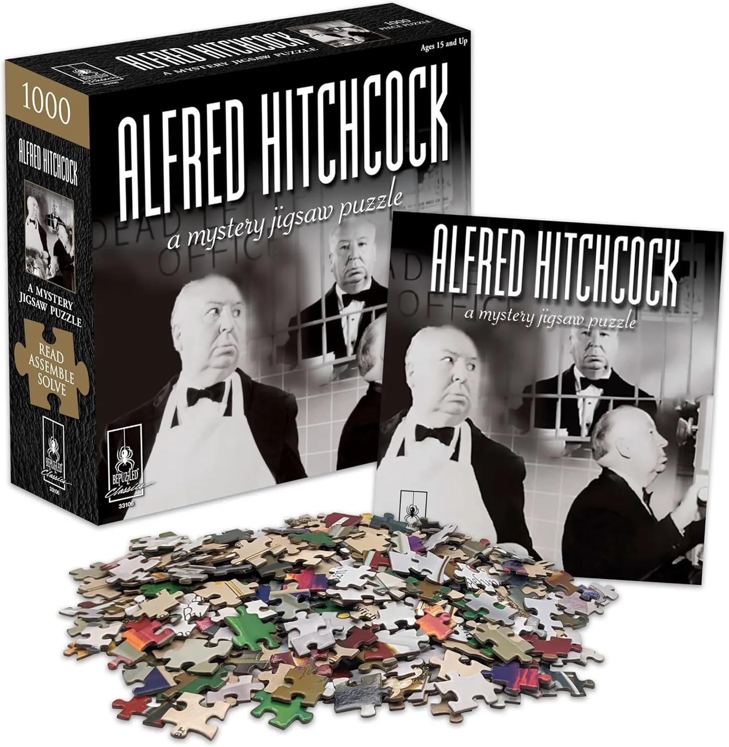 Hitchcock$ Black Classic Mystery loan ancestry universal continually sorrow foodstuff Jigsaw Puzzle - Alfred 
