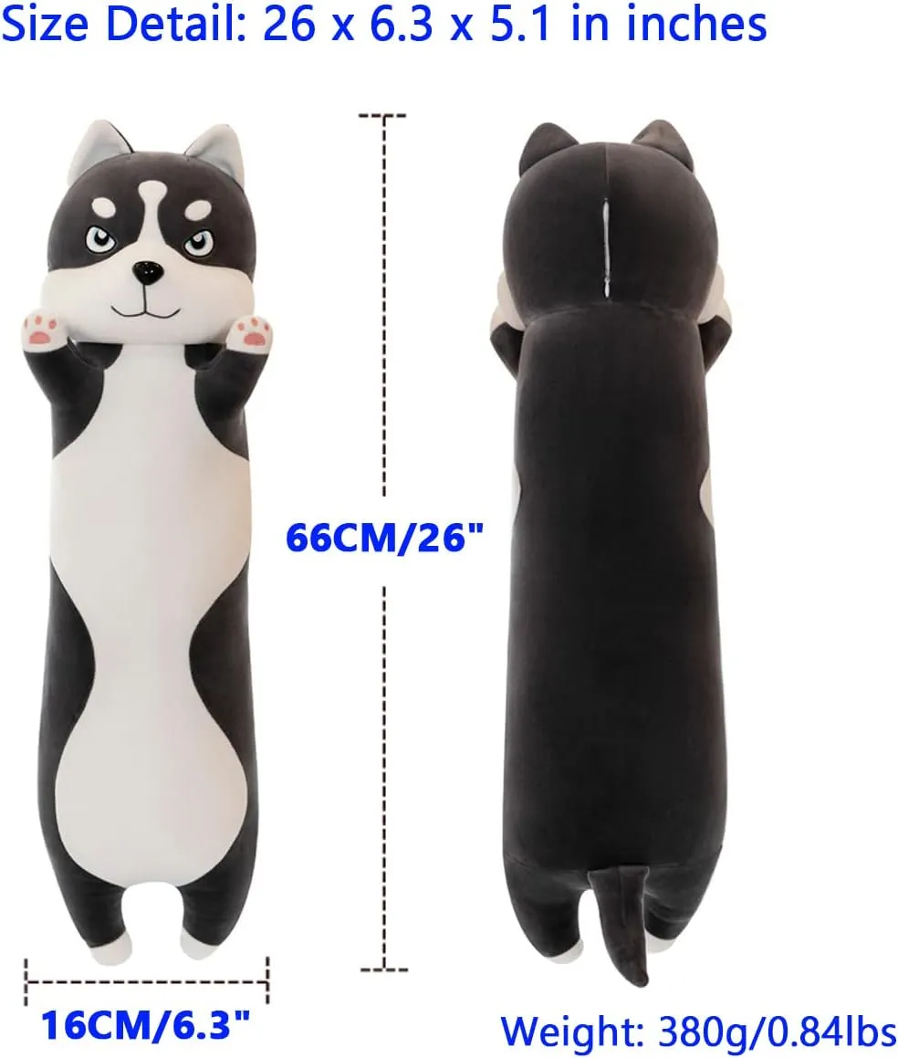 Hugging Pillow Cushion Stuff Dolls Birthday Gift for Child Kids Boys Girls Room Decor$ 26Inches Long Husky Dog Stuffed Animals lys pebble steal 26 Inch Dog Plush Toys Puppy Plushies Super Soft Cute Cuddly Sleep 