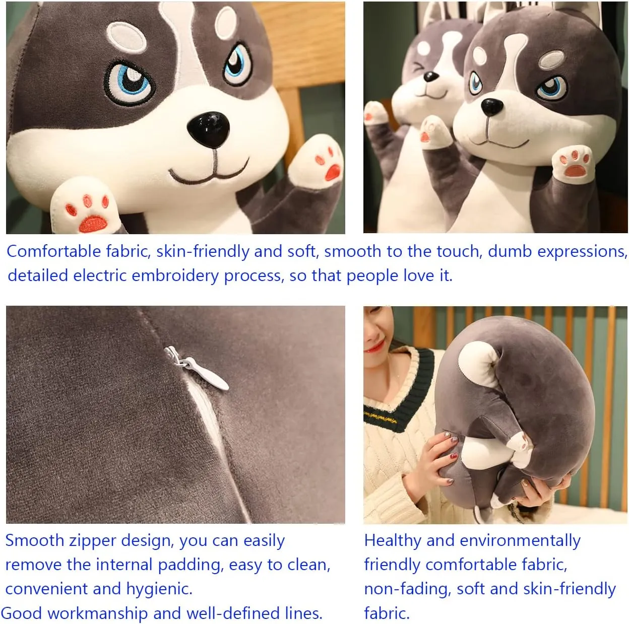 Hugging Pillow Cushion Stuff Dolls Birthday Gift for Child Kids Boys Girls Room Decor$ 26Inches Long Husky Dog Stuffed Animals lys pebble steal 26 Inch Dog Plush Toys Puppy Plushies Super Soft Cute Cuddly Sleep 