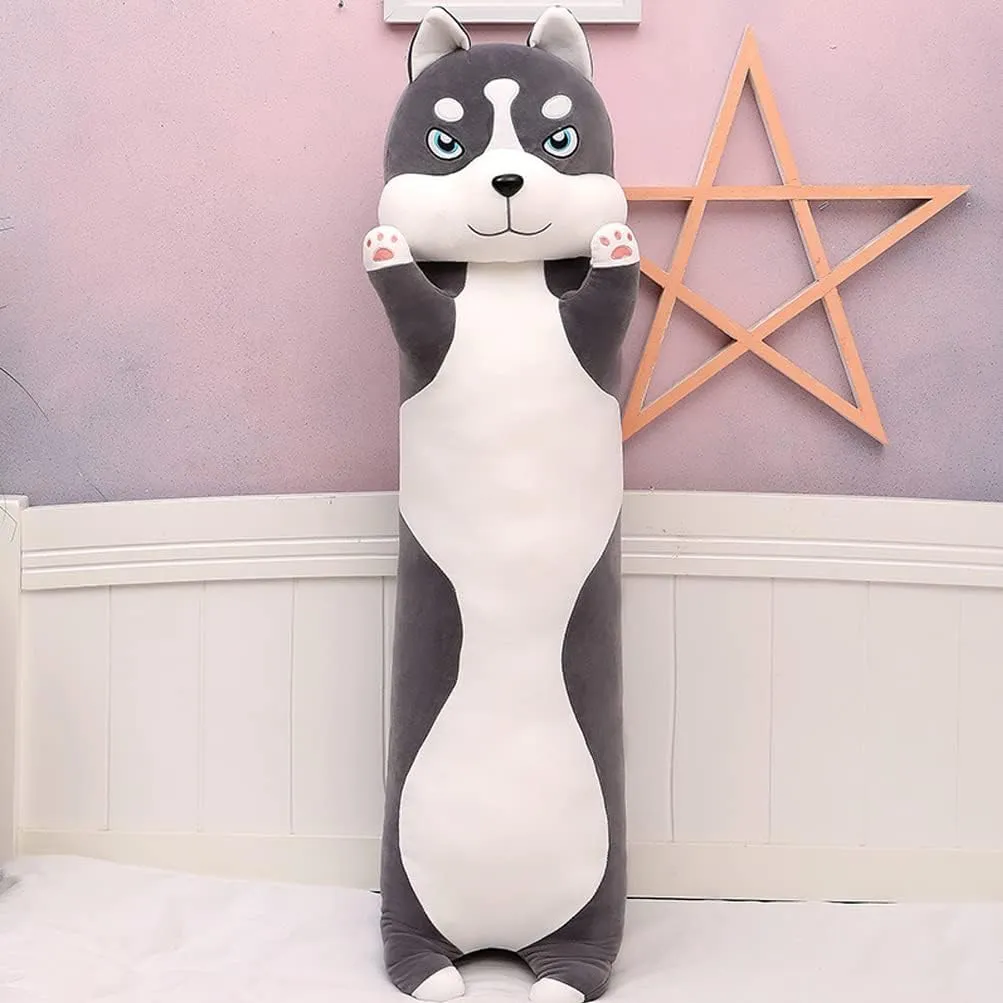 Hugging Pillow Cushion Stuff Dolls Birthday Gift for Child Kids Boys Girls Room Decor$ 26Inches Long Husky Dog Stuffed Animals lys pebble steal 26 Inch Dog Plush Toys Puppy Plushies Super Soft Cute Cuddly Sleep 