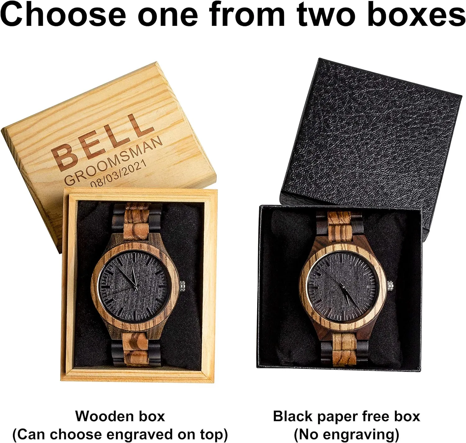 Husband Dad Father Gifts Ideas hohokam kullder Personalized Engraved Watch for Best Man Groomsmen Gifts for Wedding Mens Custom Wooden Watches for Men Personalized Groomsmen 