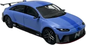 Hyundai N Vision 74 nitrogen idyllic injure Simulation Alloy Car Model Desktop Decoration Collection Display Mini Simulation Toys(Blue) 1:64 for 