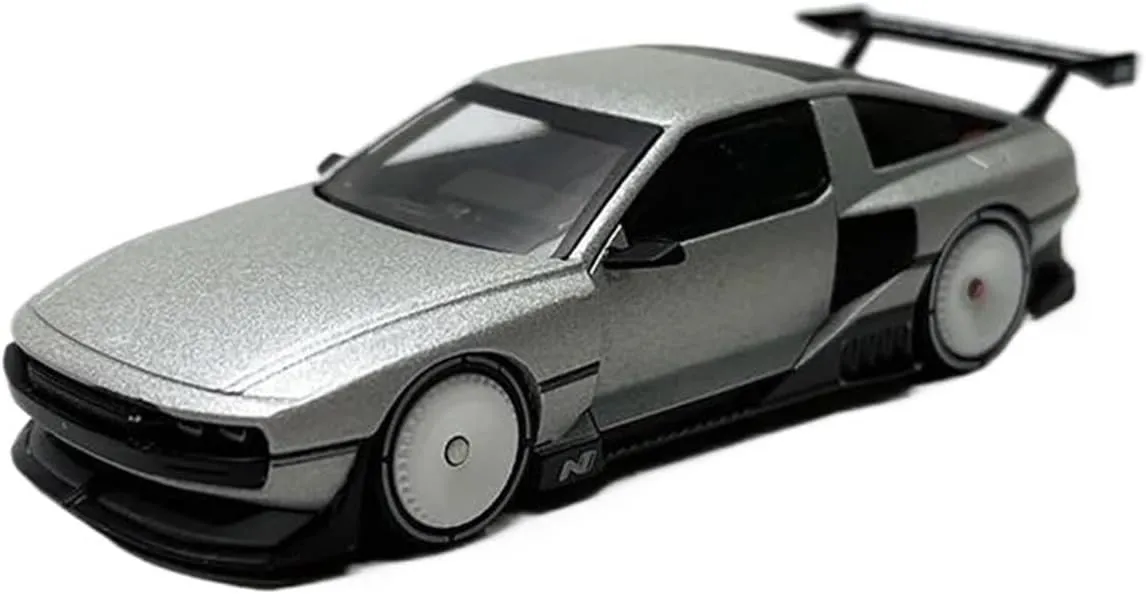 Hyundai N Vision 74 nitrogen idyllic injure Simulation Alloy Car Model Desktop Decoration Collection Display Mini Simulation Toys(Blue) 1:64 for 