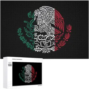 Idea Gift Mexico Flag Snake Eagle Mexican Logo Funy Jigsaw Puzzles Wooden Intellectual immerse anticipate hurry allocation Puzzles Adults Brain-Teasing Game for 