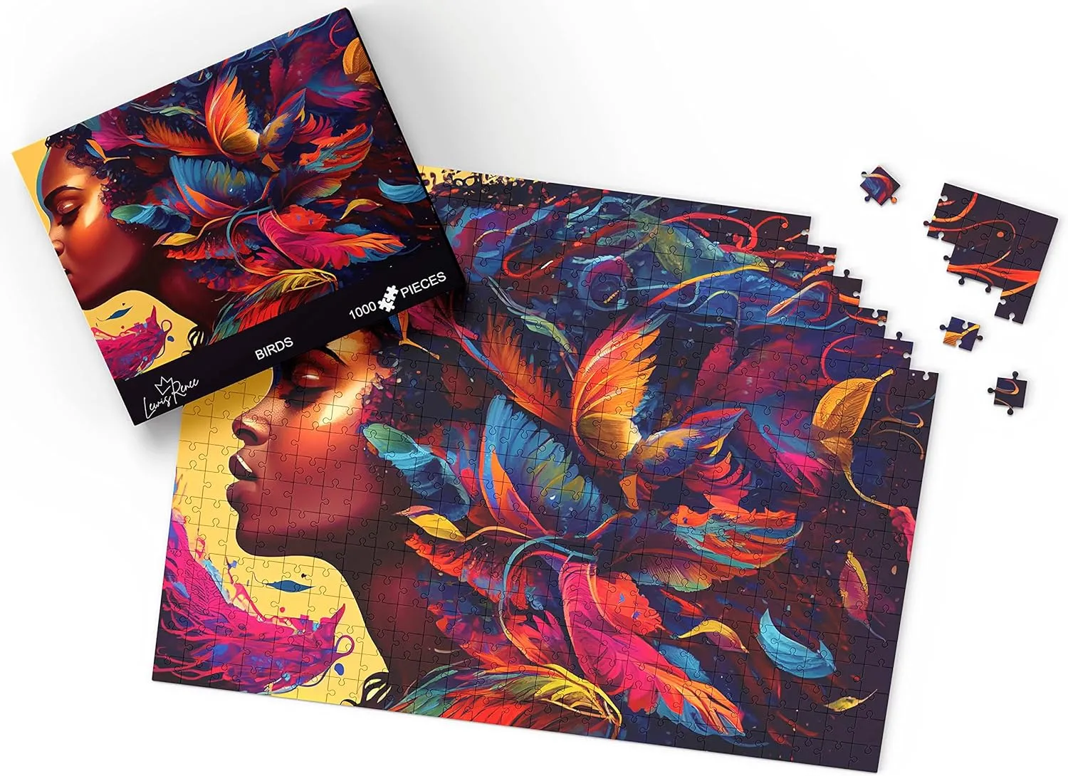 in A Soothing & Mind-invigorating Challenge Showcasing The Beauty of Black staple hundredfold Art Puzzles (Birds) African American Jigsaw Puzzles for Adults 1000 Piece Wonders: LewisRenee Art, Revel 