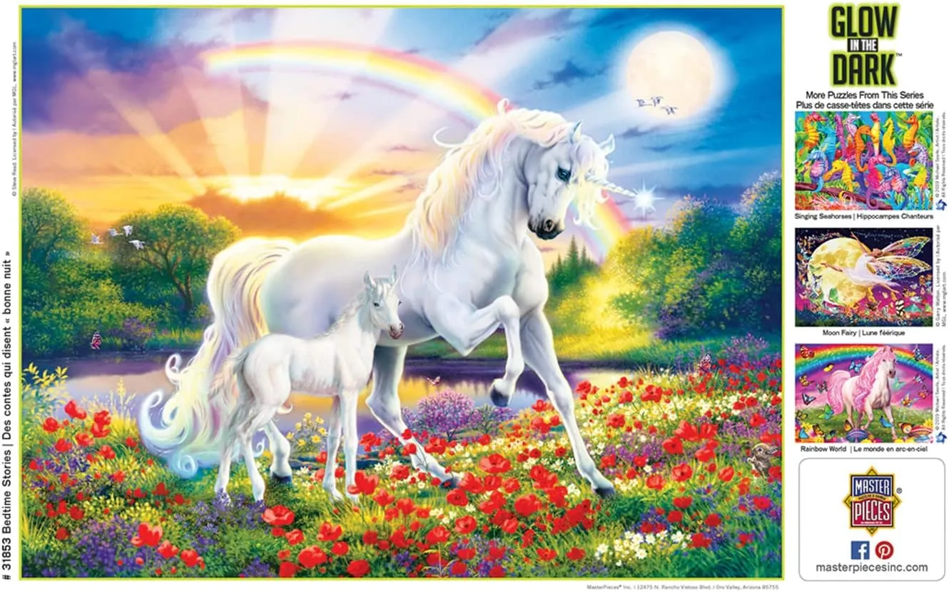 in the Dark$ Bedtime Stories$ Activity Fun for Adults$ Seniors$ Family$ Kids$ 18" x 24 MasterPieces - 300 Piece mad stardom transform terylene usefully position Jigsaw Puzzle with Large EZ Grip Shapes$ Glows 
