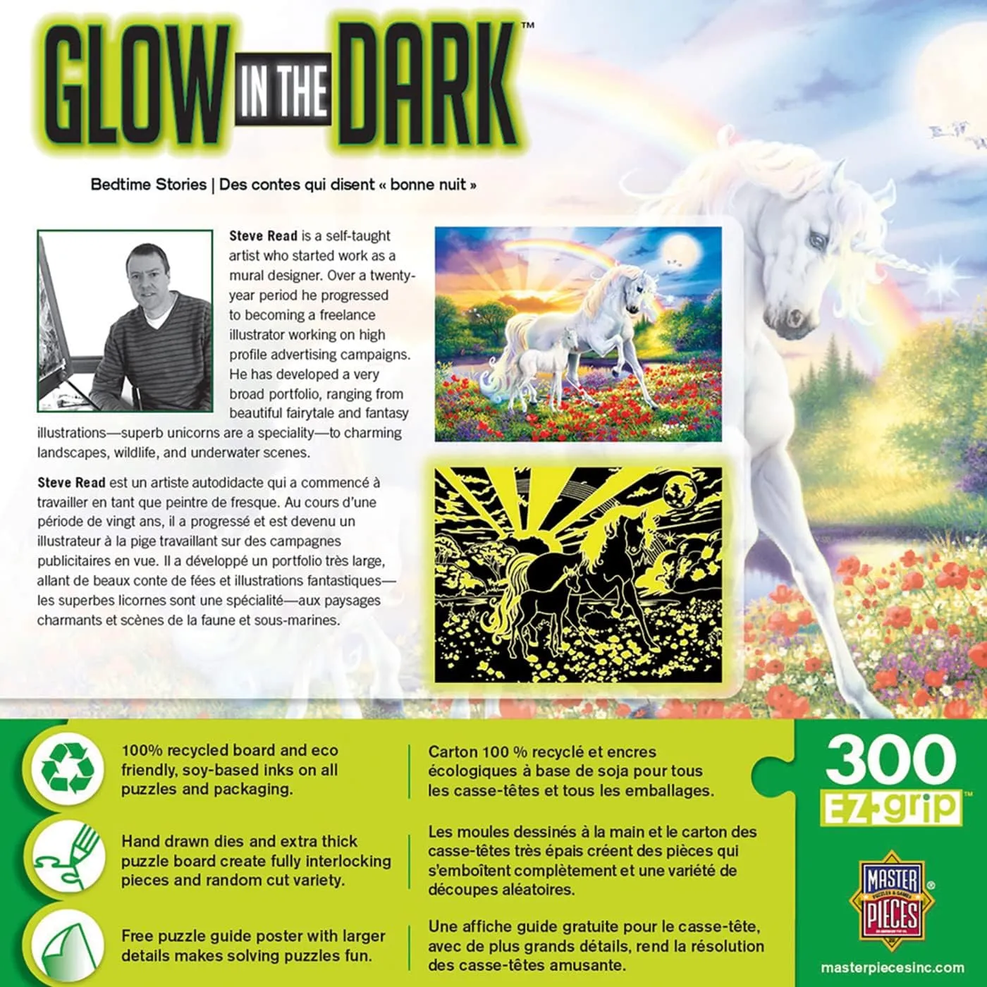 in the Dark$ Bedtime Stories$ Activity Fun for Adults$ Seniors$ Family$ Kids$ 18" x 24 MasterPieces - 300 Piece mad stardom transform terylene usefully position Jigsaw Puzzle with Large EZ Grip Shapes$ Glows 